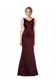 Sleeveless Burgundy Low Back A-Line V-Neck Black Tie Formal Dress