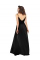 Sleeveless Black Low Back A-Line V-Neck High Low Formal Dress