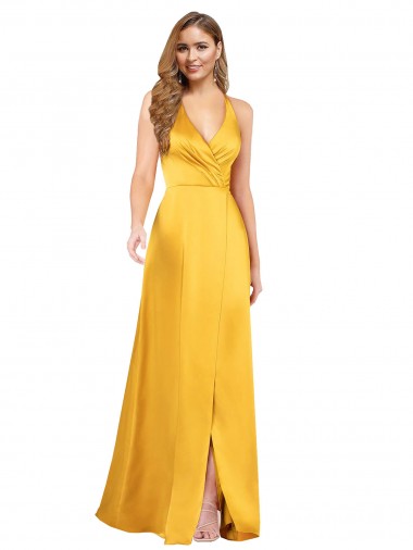 Affordable Sleeveless Open Back A-Line V-Neck Formal Dress Canada