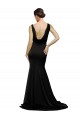 Sleeveless Black Low Back A-Line V-Neck Formal Dress