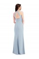 Sleeveless Light Sky Blue Open Back A-Line Halter Neck Formal Dress