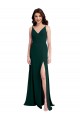 Sleeveless Midnight Green V-Back A-Line V-Neck Formal Dress