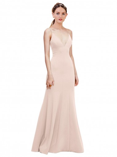 Affordable Sleeveless Pink V-Back A-Line V-Neck Formal Dress Canada