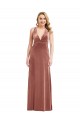 Sleeveless Cinnamon Rose Criss Cross Open Back A-Line V-Neck Formal Dress