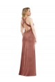 Sleeveless Cinnamon Rose Criss Cross Open Back A-Line V-Neck Formal Dress