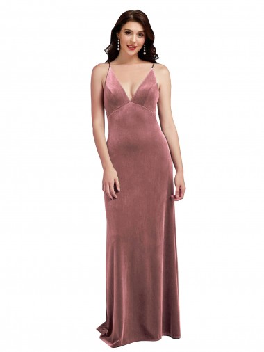 Affordable Sleeveless Cinnamon Rose Low Back A-Line V-Neck Formal Dress Canada