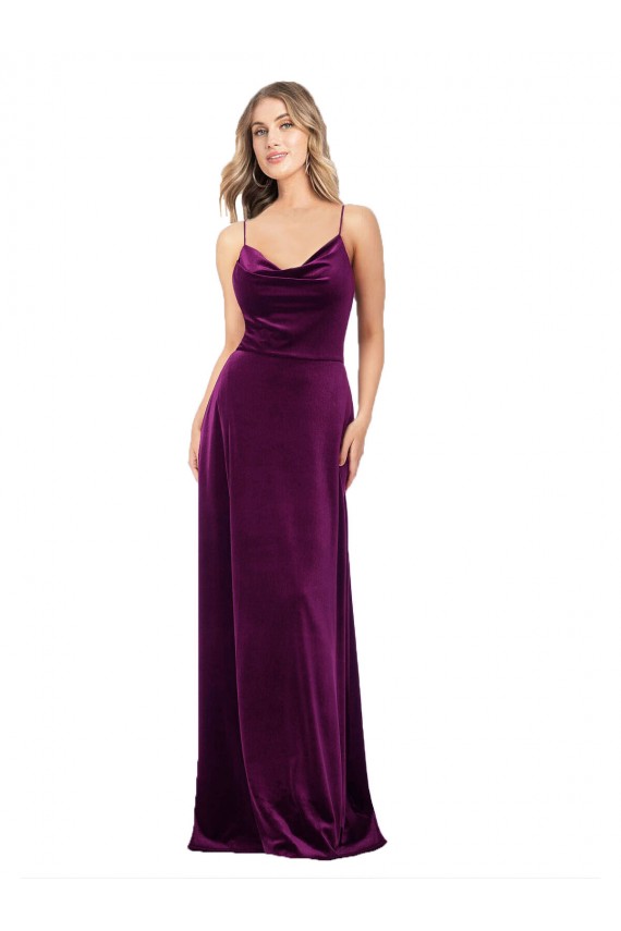Sleeveless Grape Criss Cross Back A-Line Scoop Neck Formal Dress