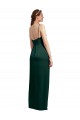 Sleeveless Hunter Low Back Column Spaghetti Straps Formal Dress