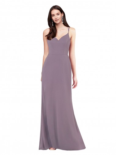 Affordable Sleeveless Dark Lavender Criss Cross Open Back Column Sweetheart Formal Dress Canada