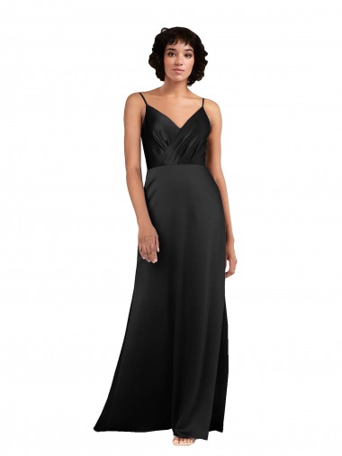 Affordable Sleeveless Black Column V-Neck Formal Dress Canada