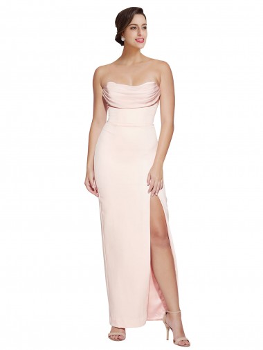 Affordable Sleeveless Low Back Mermaid Cowl Neck Formal Dress Canada