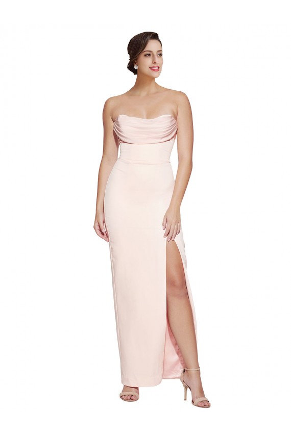 Sleeveless Low Back Mermaid Cowl Neck Formal Dress