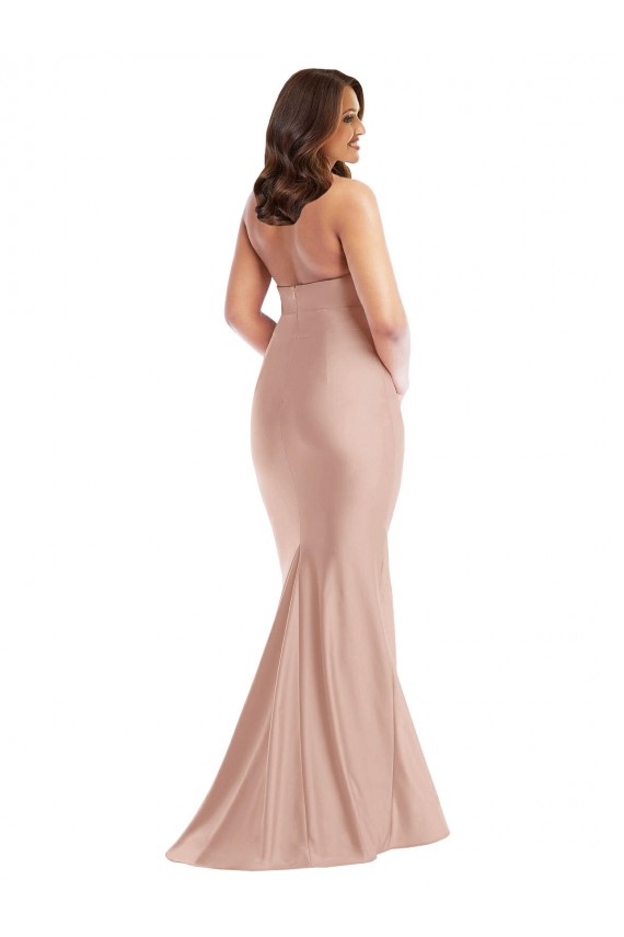 Sleeveless Dusty Pink Open Back Mermaid Halter Neck Formal Plus Size Formal Dress