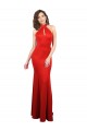 Sleeveless Red Keyhole Back Mermaid Halter Neck Formal Dress