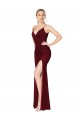 Sleeveless Burgundy V-Back Mermaid V-Neck Formal Dress