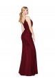 Sleeveless Burgundy V-Back Mermaid V-Neck Formal Dress