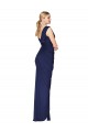 Sleeveless Dark Navy V-Back Mermaid V-Neck Formal Dress