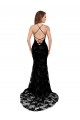 Sleeveless Black Open Back Mermaid High Neck Black Tie Formal Dress