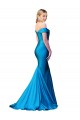 Sleeveless Peacock Blue Mermaid Off the Shoulder Formal Dress