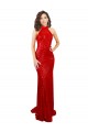 Sleeveless Red Open Back Mermaid Halter Neck Formal Gowns