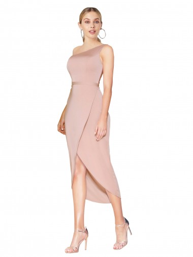 Affordable Sleeveless Mauve Mermaid One Shoulder Formal Dress Canada