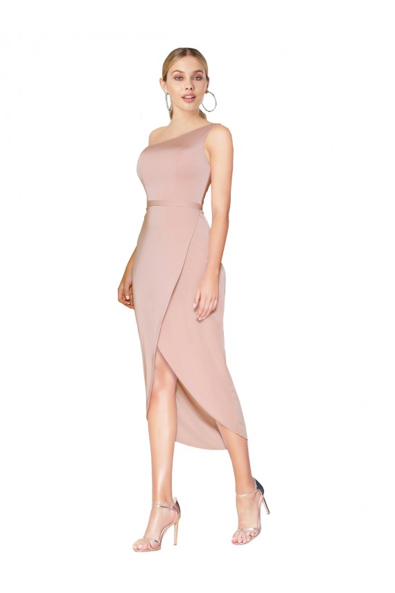 Sleeveless Mauve Mermaid One Shoulder Formal Dress