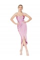 Sleeveless Orchid Mermaid Spaghetti Straps High Low Formal Dress
