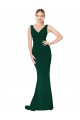 Sleeveless Midnight Green Mermaid V-Neck Formal Dress