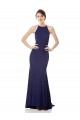 Sleeveless Navy Blue Mermaid Halter Neck Formal Dress