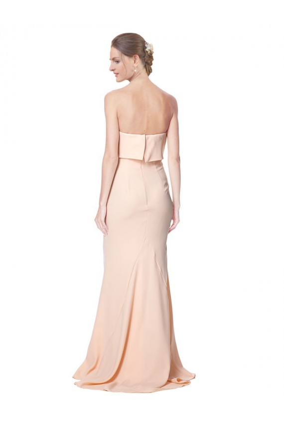 Sleeveless Nude Mermaid Strapless Black Tie Formal Dress