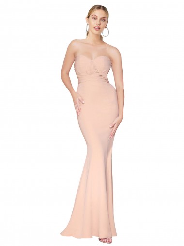 Affordable Sleeveless Nude Mermaid Sweetheart Formal Dress Canada