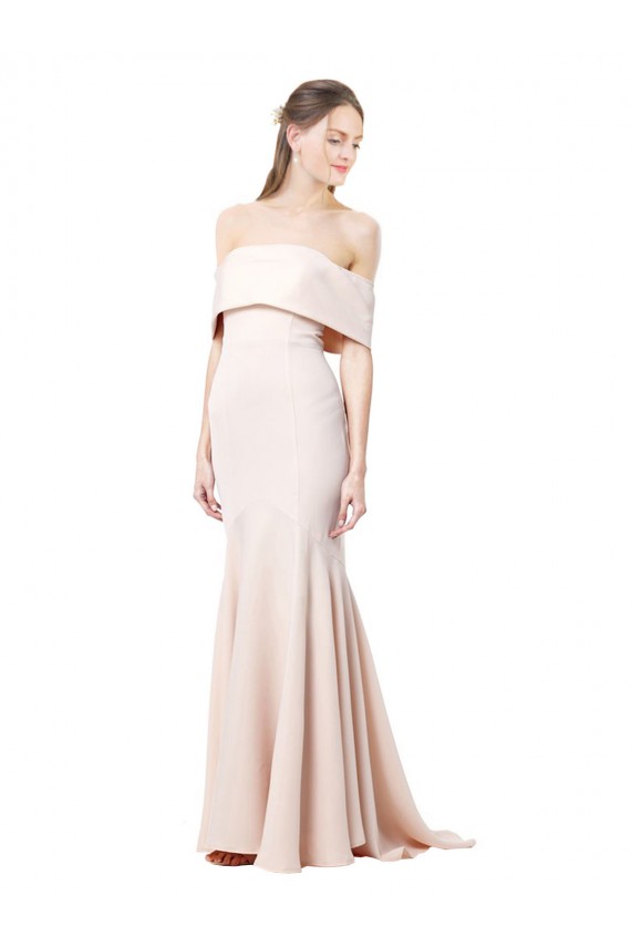 Sleeveless Nude Mermaid Off the Shoulder Formal Dress