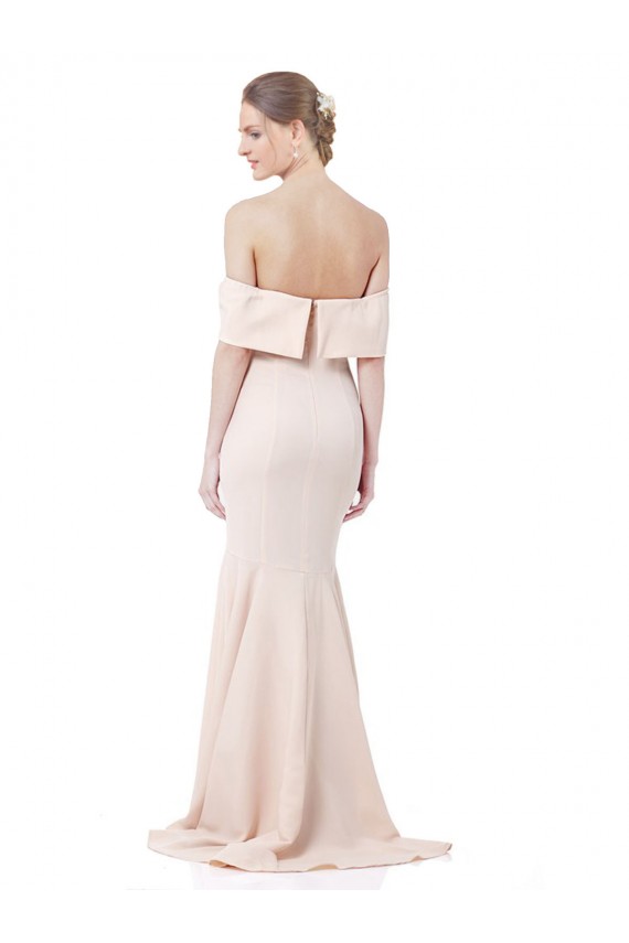 Sleeveless Nude Mermaid Off the Shoulder Formal Dress
