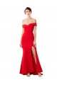 Sleeveless Red Mermaid Off the Shoulder Formal Dress