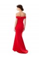 Sleeveless Red Mermaid Off the Shoulder Formal Dress