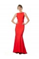 Sleeveless Red Open Back Mermaid Halter Neck Formal Dress