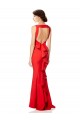 Sleeveless Red Open Back Mermaid Halter Neck Formal Dress
