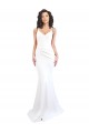 Sleeveless White Low Back Mermaid Spaghetti Straps Black Tie Formal Dress