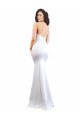 Sleeveless White Low Back Mermaid Spaghetti Straps Black Tie Formal Dress