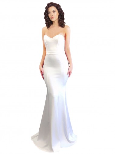 Affordable Sleeveless White Low Back Mermaid Sweetheart Formal Dress Canada