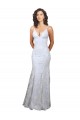 Sleeveless White Backless Mermaid V-Neck Formal Dress