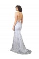 Sleeveless White Backless Mermaid V-Neck Formal Dress