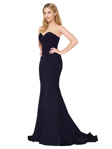 Affordable Sleeveless Dark Navy Mermaid Sweetheart Formal Dress Canada
