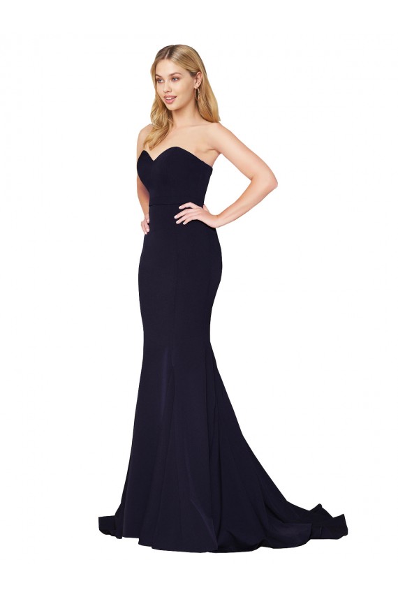 Sleeveless Dark Navy Mermaid Sweetheart Formal Dress