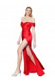 Sleeveless Red Mermaid Off the Shoulder Formal Dresses