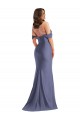 Sleeveless French Blue Low Back Mermaid Off the Shoulder Black Tie Plus Size Formal Dress