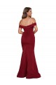 Sleeveless Burgundy Mermaid Off the Shoulder Formal Plus Size Formal Dress