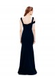 Sleeveless Dark Navy Mermaid Off the Shoulder Formal Dress