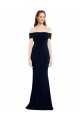 Sleeveless Dark Navy Keyhole Back Mermaid Off the Shoulder Formal Dress