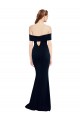 Sleeveless Dark Navy Keyhole Back Mermaid Off the Shoulder Formal Dress